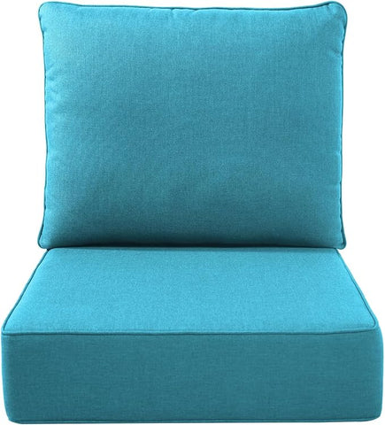 Luxury Outdoor Seat Cushion Set-22 x 22 x 6 Inch Outdoor Chair Cushions with Water Resistant & Removable Cover Outdoor Cushions for Patio Furniture Chair Sofa Couch-Beige