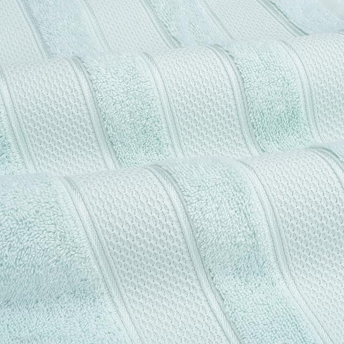 American Soft Linen Salem 100% Cotton Turkish 4 Piece Bath Towels for Bathroom, 600 GSM Soft Absorbent Quick Dry Bath Towel Set, Mint