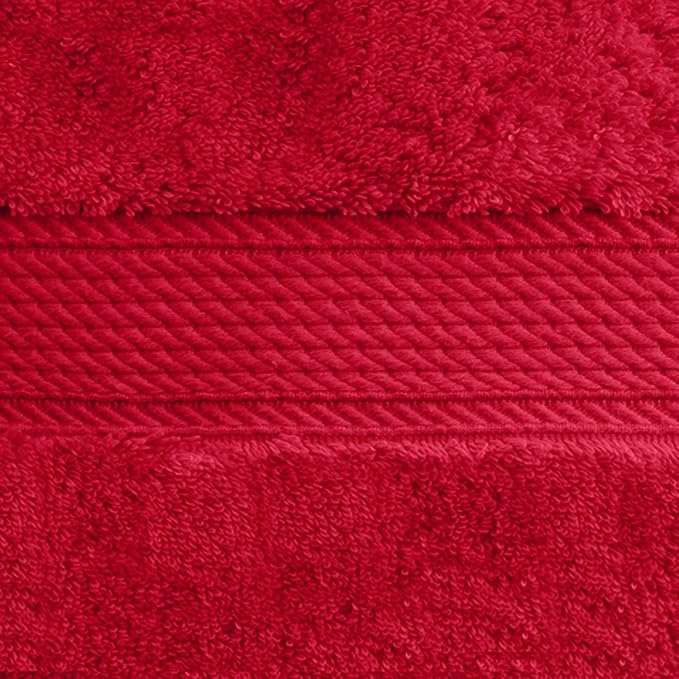 BLUENILEMILLS Premium Towel Collection, Egyptian Cotton Towels for Shower and Bathroom Assorted 6-Piece Face Towel Set, 13" x 13", Red by Blue Nile Mills