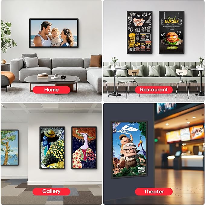 Frameo 32" Extra Large Digital Picture Frame, Smart WiFi Photo Frame with 1920x1080 FHD IPS Touch Screen 64GB Memory, Support Wall Mounted Auto-Rotate USB&SD Card, Share Photos/Videos Instantly