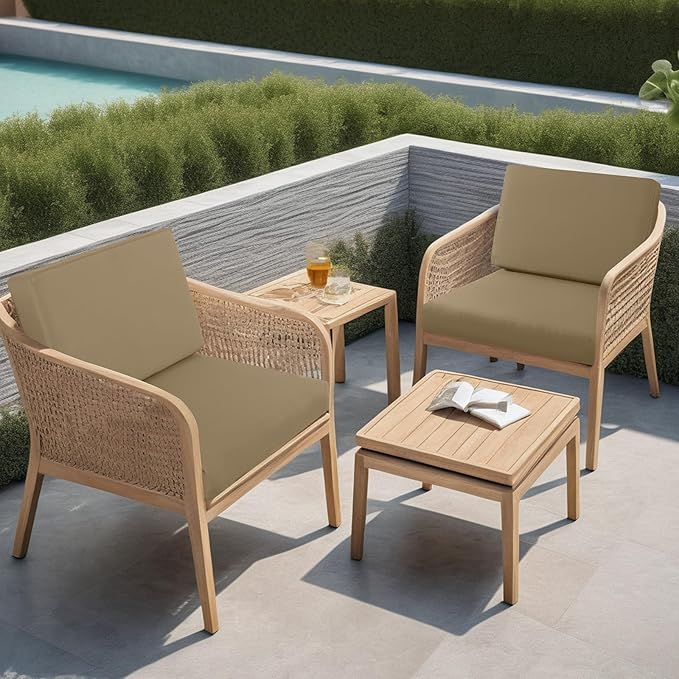 idee-home Outdoor Cushions for Patio Furniture, Outdoor Seat Cushion, Waterproof Couch Hampton Bay Deep Seat Replacement Chair Cushions for Garden Lawn Backyard Deck, 28.5 x 28.5