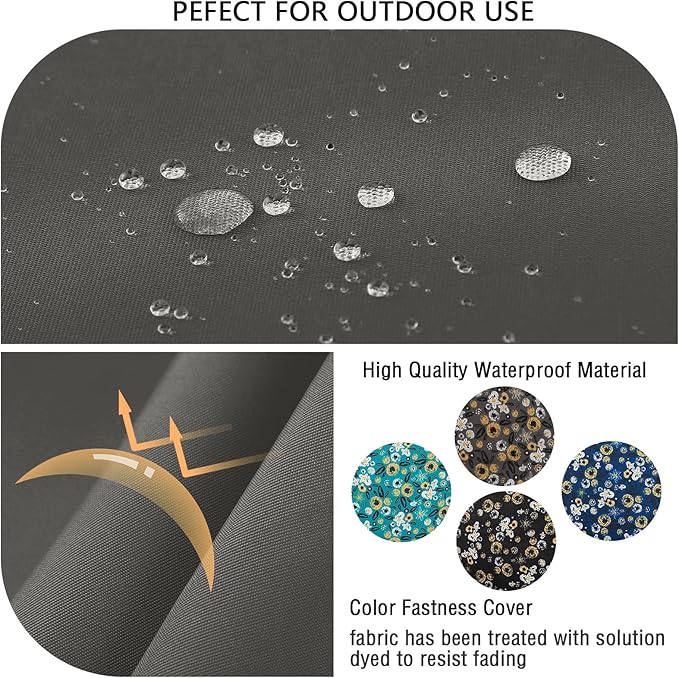 idee-home Outdoor Cushions for Patio Furniture, Outdoor Seat Cushions 24 x 24 with Fade Resistant Waterproof Removable Cover, Deep Seat Replacement Couch Sofa Chair Cushions for Yard Garden