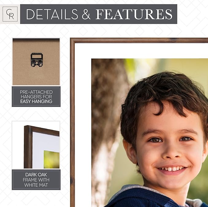 Camden Reed Set of Two Serenity Poster Frames Matted to 20x32 Inches, 24x36 Inch, Dark Oak Finish