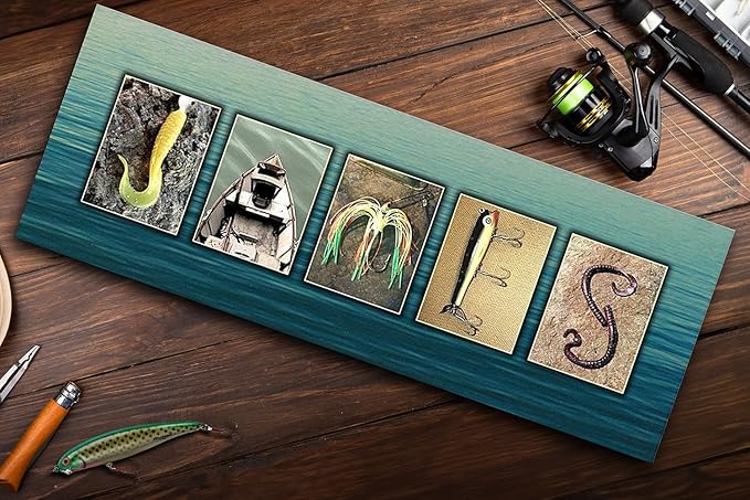 Personalized Fishing Name Alphabet Art - Perfect for The Man cave, Office, or Boy's Room. (Block Mount - 6.5 x 18)