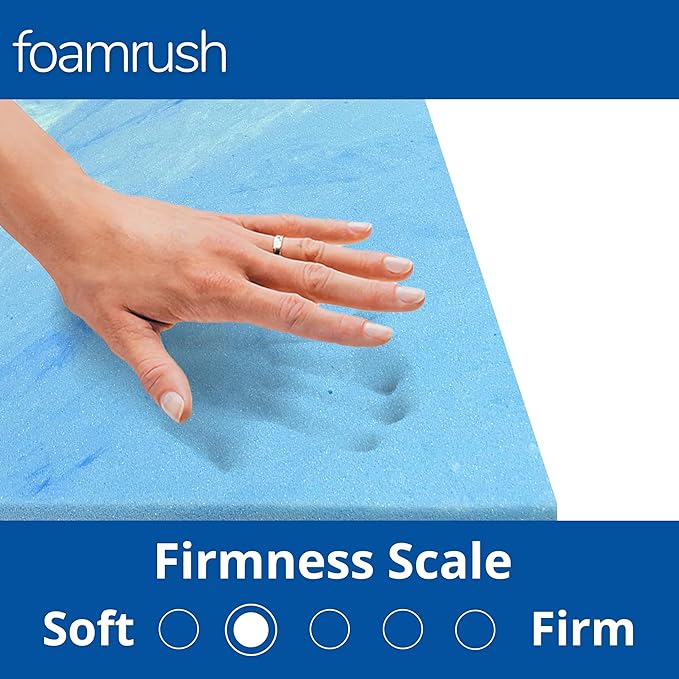 FoamRush 2"x 36" x 36" Gel Cooling Memory Square Foam Cushion, Upholstery Foam, Seat Replacement, Upholstery Sheet, Wheelchair Seat Cushion Replacement, Made in USA