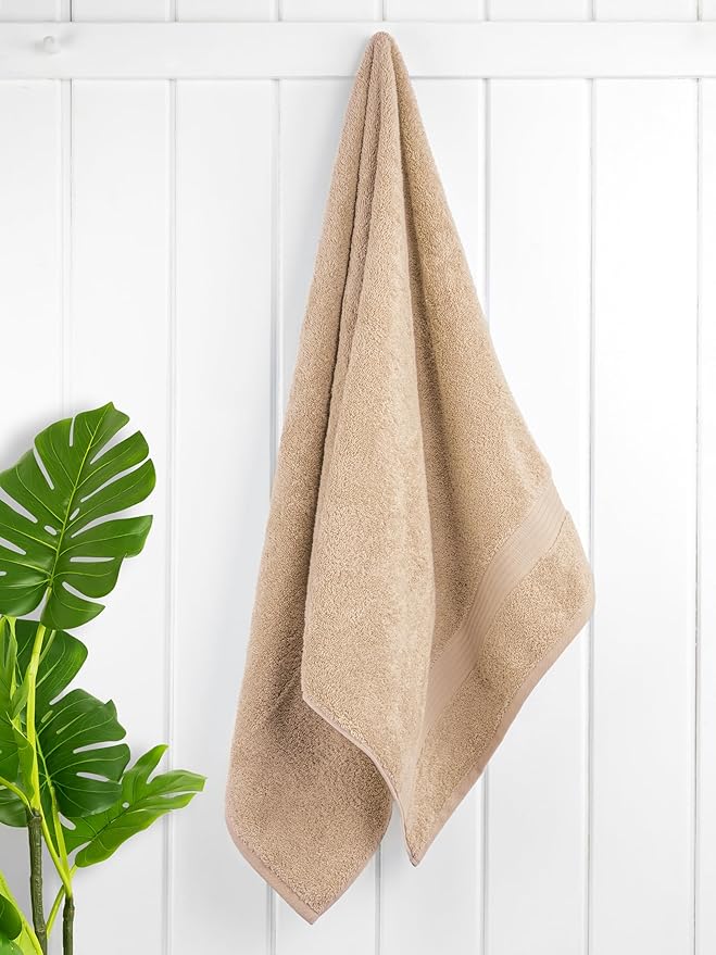 Cotton Paradise 4 Piece Turkish Bath Towels for Bathroom, 100% Cotton Extra Large Soft Plush Towels Bathroom Set, Beige