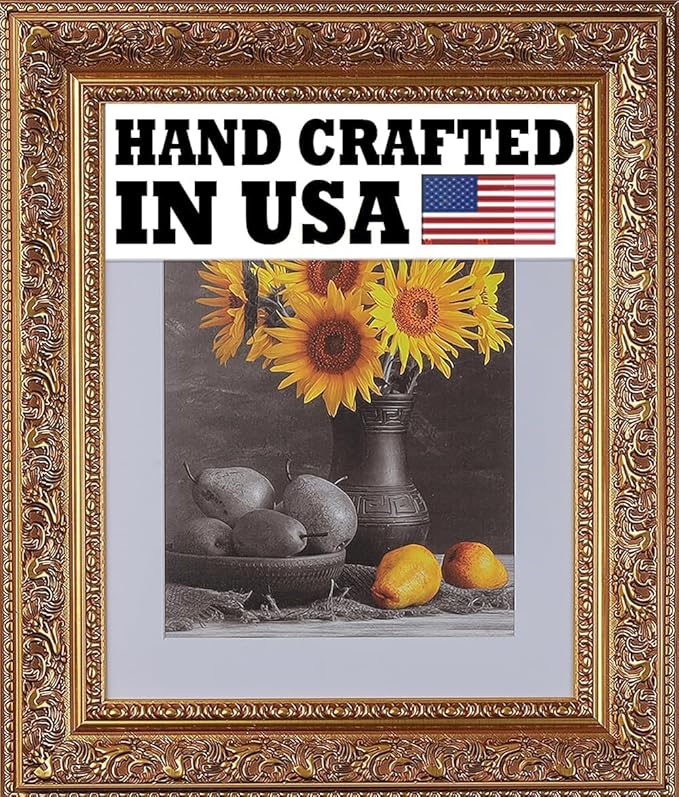 16 x 22 Frame 3-1/2" 16x22 Gold Frame.16x22 Poster Frame.16 x 22 Picture Frames for Wall Mounting.Large Ornate 22x16 Canvas Oil Painting Frames Gothic Vintage Antique Luxury 3348.Baroque Wood Alternative-Polystyrene for Photo,Diploma,Puzzle,TV