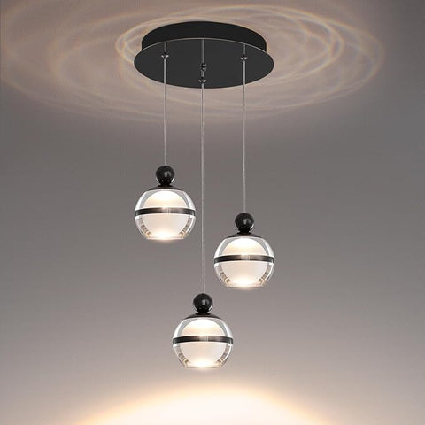 Black Pendant Lights 3 Light Globe Cluster Hanging Pendant Light Fixtures Modern LED Pendant Lights Kitchen Island for Dining Room Living Room Bedroom