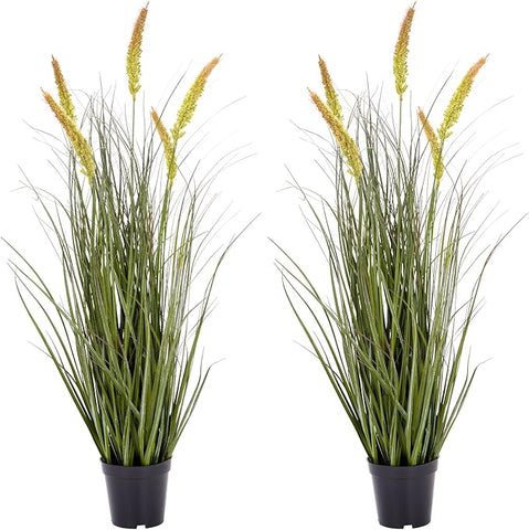 Green Onions Fake Plants,Artificial Plants Indoor, Fake Grass Decor Green Plant Fake Outdoor Flowers Fake Succulents,Artificial Tall Grass Plants with Pots House Decorative(36“ 2 Pack)