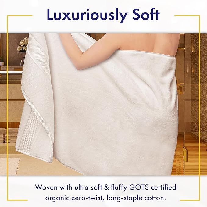 100% Organic Zero-Twist Cotton Towels - GOTS Certified Luxury Bath Towels - Ultra Soft & Plush 700GSM Long-Staple Cotton - 6 Piece Towel Set (Granite Grey)
