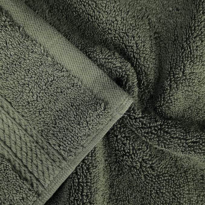 BLUENILEMILLS Premium Towel Collection, Egyptian Cotton Towels for Shower and Bathroom 2-Piece Bath Sheet Set, 34" x 68", Forest Green by Blue Nile Mills