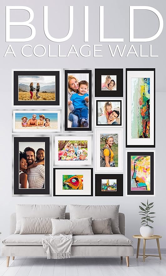 8x10 Frame with Mat - Mahogany 11x14 Frame Wood Made to Display Print or Poster Measuring 8 x 10 Inches with White Photo Mat