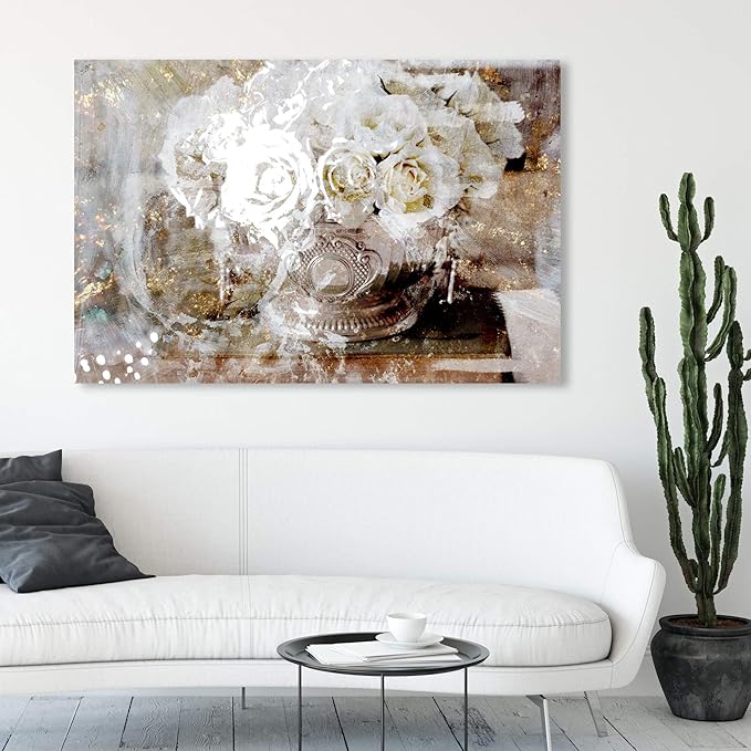 The Oliver Gal Artist Co. Floral Wall Art Canvas Prints 'Serving Roses' Home Décor, 54" x 36", Tan