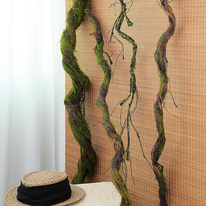 74.8" Large Fake Cherry Blossom Tree Artificial Branches Vine Room Door Wall Ceiling Hanging Plants Twigs Rattan Thick Trunk for Garden Wedding X'Mas Halloween Outdoor Jungle Decoration
