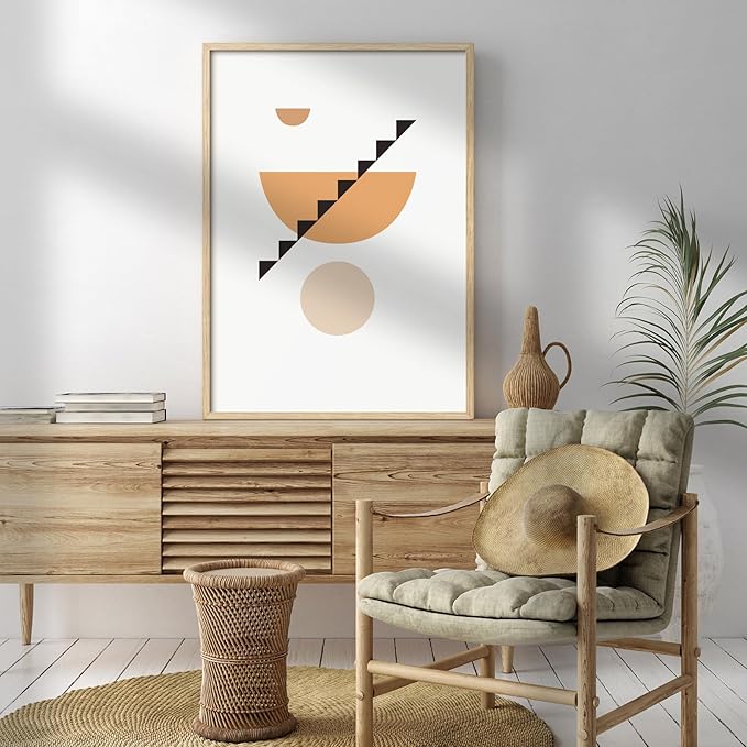 Minimalist 24x36 Poster Frame, Natural Solid Oak Wood 24 x 36 Picture Frame, Lightweight for Wall Moungting (Single, Oak)