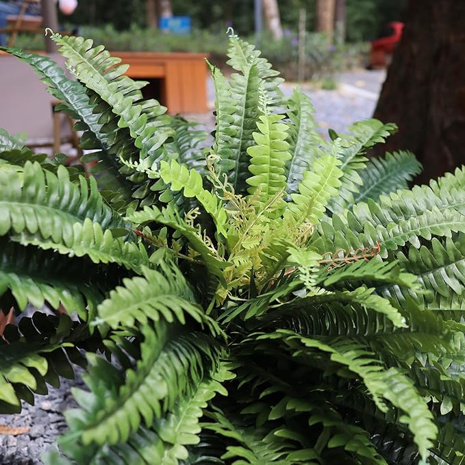 68" Fake Ferns Artificial Plants Large, Artificial Ferns for Outdoors Large, UV Resistant Faux Fern with Long Leaves Suitable for Planters Hanging Porch Home Indoors Garden Patio Office Greenery Decor