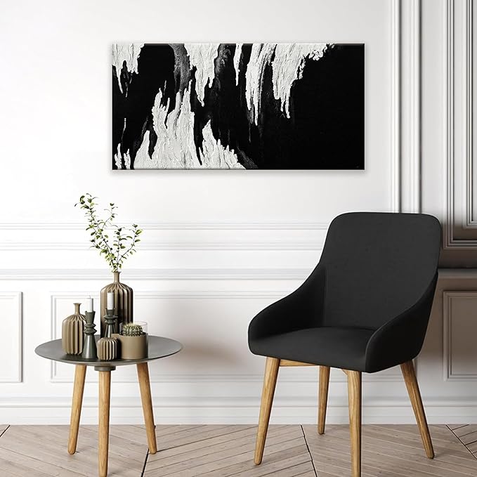 TAIJXAGSG Black And White Abstract Wall Art Small Size Prints Paintings Modern Minimalist Abstract Wall Decor Canvas Art Wall Decor Painting For Bedroom Office Artwork 20" X 40"