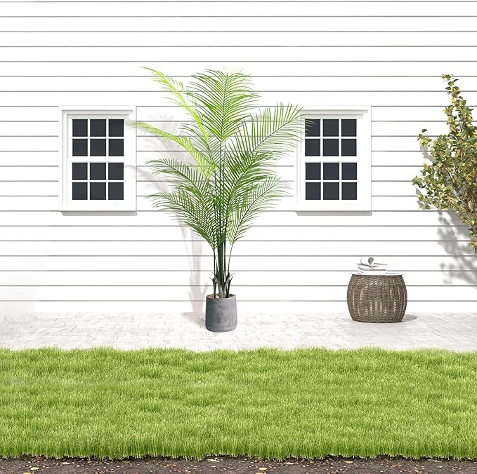5FT Artificial Palm Tree – Realistic Faux Tropical Plant with UV-Resistant Leaves, Maintenance-Free Indoor Outdoor Palm Plant for Home Office Patio Décor