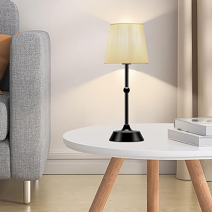 LED Cordless Table Lamp,Rechargeable 6000mA Battery Operated Portable Black Desk Lamp,Dimmable Touch Control Table Lamp,for Restaurant/Patio/Outdoor.(LED Bulb Included)