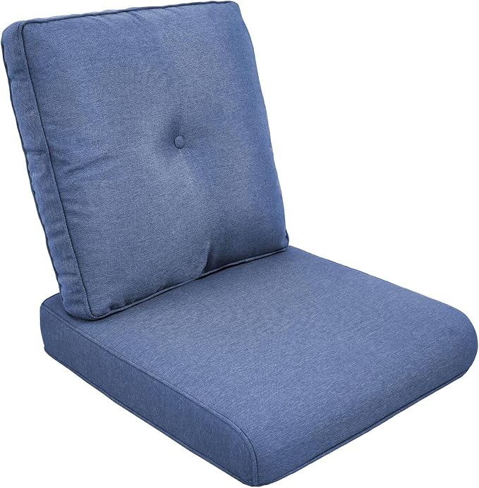 Outdoor Chair Cushions-Patio Chair Cushions Set with Removable Cover 22 X 25 Inch Outdoor Cushions for Patio Furniture Chair Sofa Couch-Blue