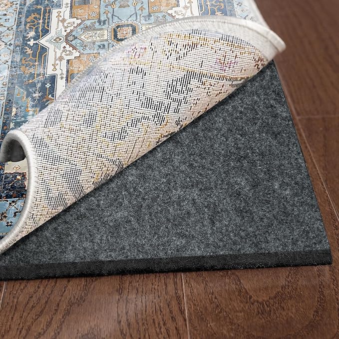 Waterproof Rug Pad, 8x10 ft Area Rug Non-Slip Carpet Pad, 1/4" Thick Non-Slip Rug Pads for All Floors and Finishes, Felt Pad for Hardwood Floors, Keeps Carpets in Place Soft and Safe