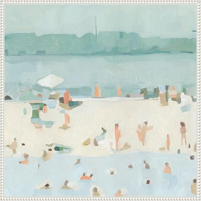 Amanti Art Framed Canvas Wall Art 30x30 Sea Glass Sandbar I by Emma Scarvey, Framed Wall Art Canvas, Abstract Artwork, Traditional Decor, Large Poster Painting for Living Room, Bedroom, Bathroom,