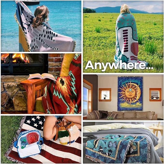 Pure Country Weavers Personalized Woven Photo Blanket - Not Printed - Custom Gift Picture Tapestry Throw 100% Cotton - Made in The USA (60x80)