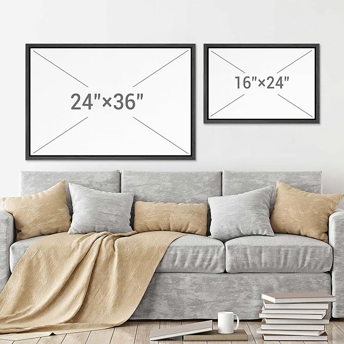 SIGNWIN Framed Canvas Print Wall Art Set Funny Crane Playing Golf Whimsical Bird Illustrations Modern Art Rustic Minimal for Living Room, Bedroom, Office - 24"x36"x2 Black
