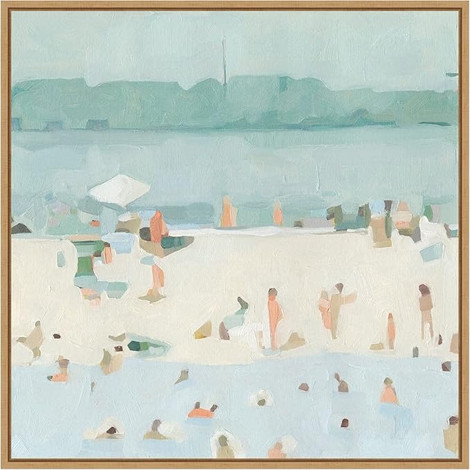 Amanti Art Framed Canvas Wall Art 22x22 Sea Glass Sandbar I by Emma Scarvey, Framed Wall Art Canvas, Abstract Artwork, Modern Decor, Medium Poster Painting for Living Room, Bedroom, Bathroom, Kitchen