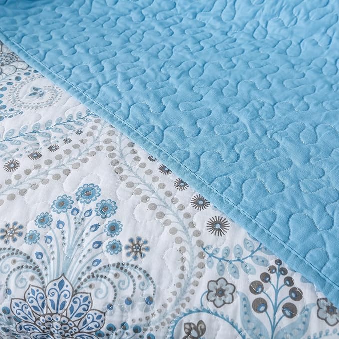NEWLAKE Quilted Throw Blanket for Bed Couch Sofa, Blue Classic Royal, 60X78 Inch