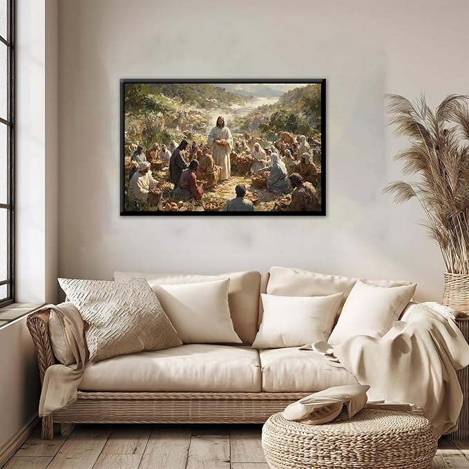 Christian Wall Art Print, Religious Scripture Biblical Decor, Faith-Based Inspirational Landscape with Cross, Digital Printed Canvas Poster for Church, Home Chapel, Prayer Room Decor