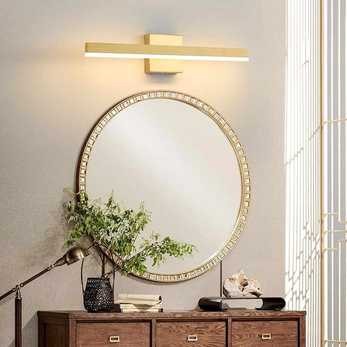 Gold Bathroom Vanity Light 23.6 inch, 14W Dimmable 5CCT LED Modern Bathroom Light Fixture Over Mirror - ETL Certificated