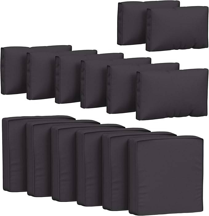 14 Pcs Outdoor Cushion Covers Patio Cushion Slipcovers Replacement Splash Proof with Zipper for Outdoor Furniture, Patio Sofa Couch 3 Sizes, Covers Only