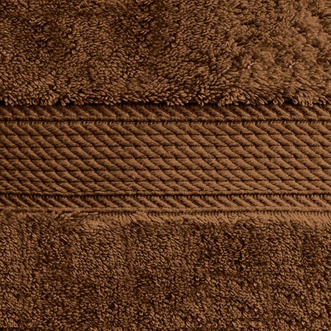 BLUENILEMILLS Premium Towel Collection, Egyptian Cotton Towels for Shower and Bathroom Assorted 6-Piece Face Towel Set, 13" x 13", Chocolate by Blue Nile Mills