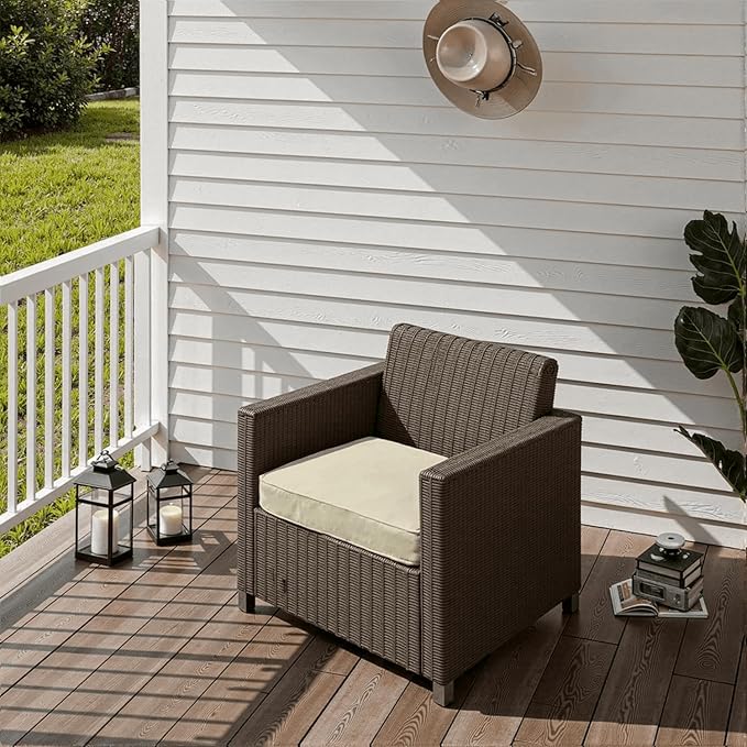 Outdoor Chair Cushions 20 x 20 x 3 Inch, Waterproof & Fade Resistant Patio Seat Cushion for Furniture with Handle and Ties, Thick Seating Pads for Outside Sofa Couch Set of 2, Yellow