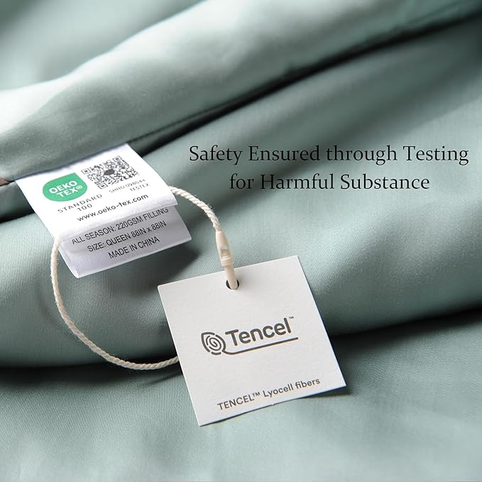 CUDDLE DREAMS Silk Filled Comforter for All Season, Detachable Tencel Duvet Cover for Easy Care, Naturally Breathable (Celadon, Twin)