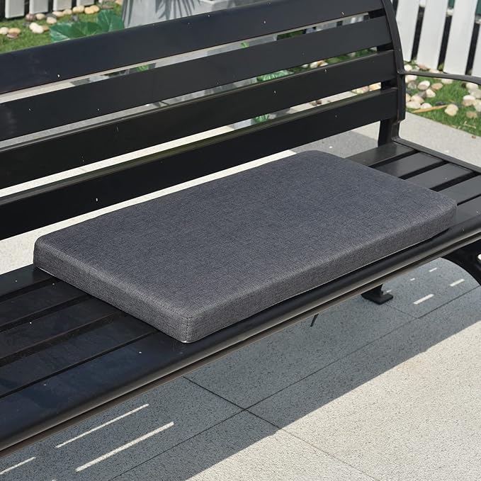 Bay Window Seat Cushions Indoor Furniture 40x14 Inch No Slip Washable Long Bench Cushion with Zipper, Dark Grey