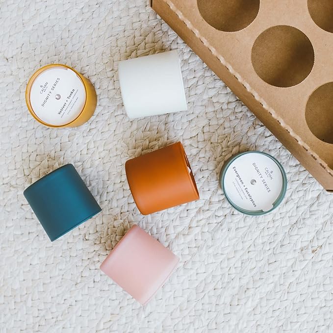 Calyan Wax Co. Scented Candle Gift Set, The Dignity Series Set of 6 Aromatherapy Soy Candles, Non Toxic & Vegan Soy Wax, Glass Jar Candles, 35 Hour Burn Time, 7oz Each