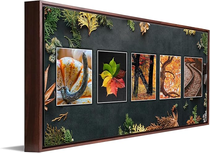 Personal-Prints AUTUMN Fall Nature Personal Name Art Gift | Autumn or Fall Decor Customized Gift (16"x32" Float Framed Canvas)