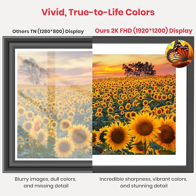 2K 64GB Frameo 10.1 Inch Digital Picture Frame, Smart WiFi Electronic Photo Frames with 1920x1200 FHD IPS Touch Screen Slideshow Tabletop&Wall Mounted, Share Photos/Videos Instantly from Anywhere