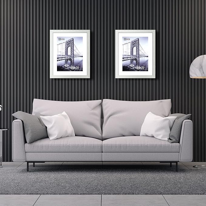 VCK 16x20 Poster Frame in White with Polished Plexiglass Set of 5 Horizontal and Vertical Formats with Included Hanging Hardware
