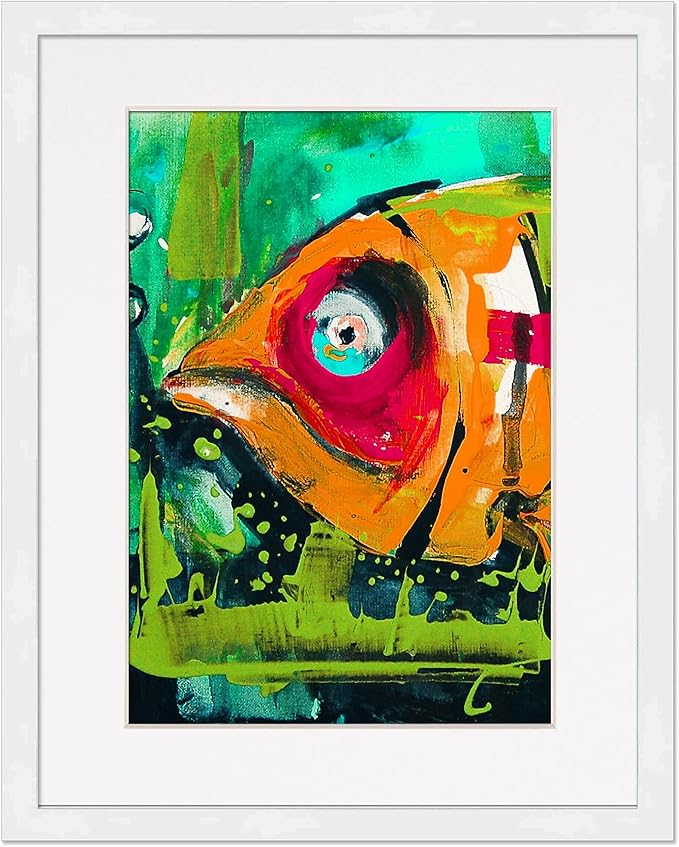 11x14 Frame with Mat - White 13x16 Frame Wood Made to Display Print or Poster Measuring 11 x 14 Inches with White Photo Mat