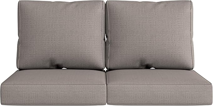 UIXE Outdoor Deep Seat Cushion Set with Slipcovers, Patio Furniture Cushions & Back Pads, Sectional Sofa Bistro Chair Cushion - Coffee, Set of 4
