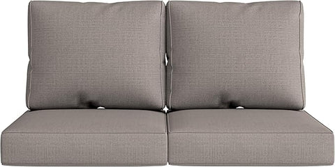UIXE Outdoor Deep Seat Cushion Set with Slipcovers, Patio Furniture Cushions & Back Pads, Sectional Sofa Bistro Chair Cushion - Coffee, Set of 2
