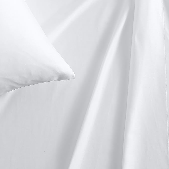 Vera Wang - King Sheet Set, Luxury Sateen Cotton Bedding, 800 Thread Count, Soft & Smooth Room Essentials (White, King)