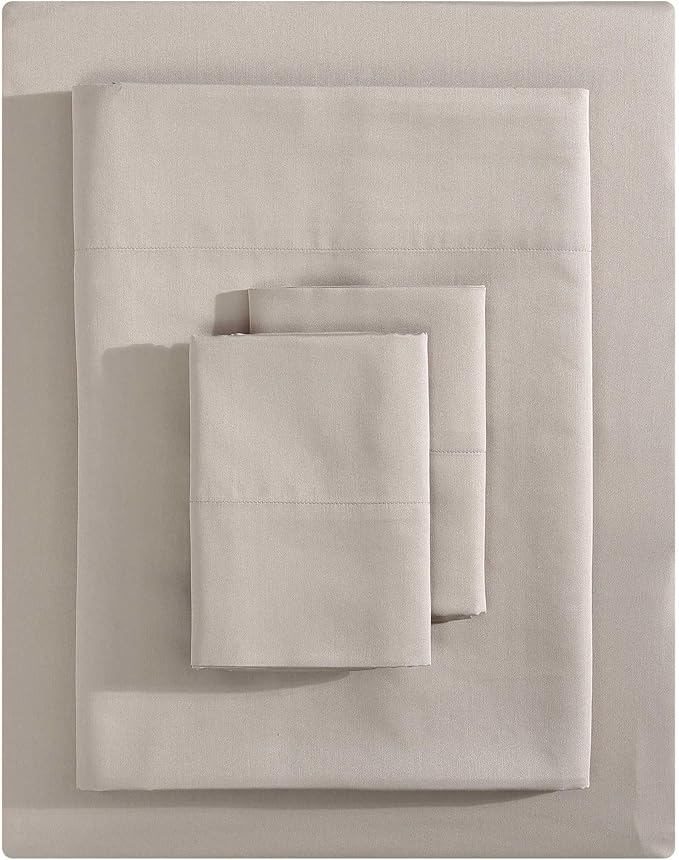 Vera Wang - Queen Sheet Set, Luxury Sateen Cotton Bedding, 800 Thread Count, Soft & Smooth Bedding Set (Beige, King)