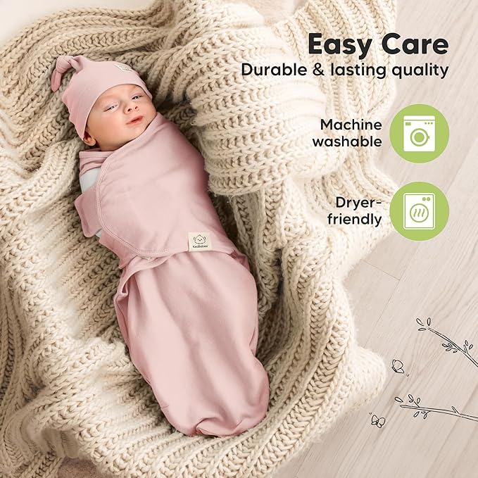 KeaBabies 3-Pack Swaddles for Newborns, Girls, Boys with Hats - Organic Soft Baby Sleep Sacks, Breathable Baby Swaddle 3-6 Months Beanies Set, Premie Infant Sleep Sack 0-3 Months (Daffodil)