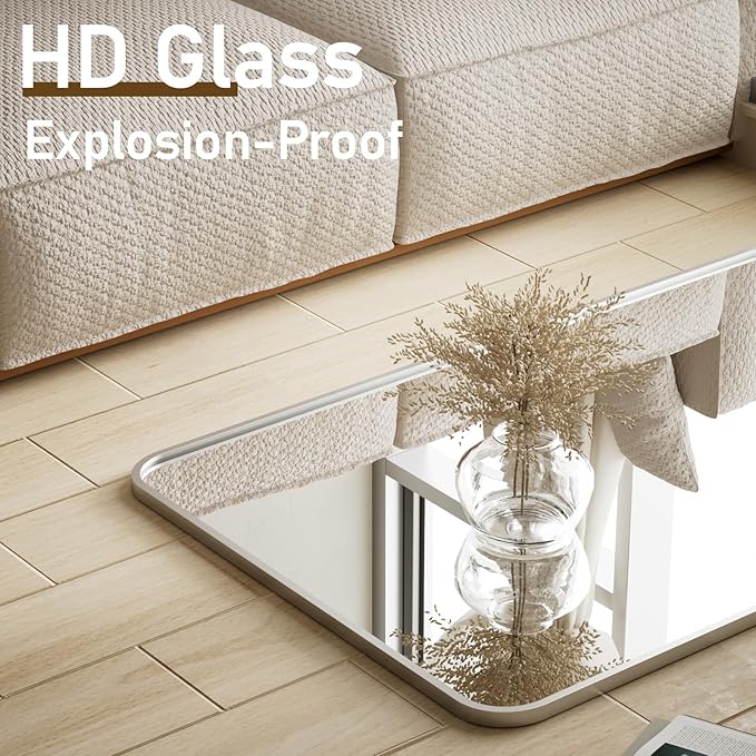 BEAUTYPEAK Silver Full Length Mirror, 71"x26" Rounded Corner Floor Mirror Standing Hanging or Leaning Against Wall, Suitable for Bedroom or Dressing Room