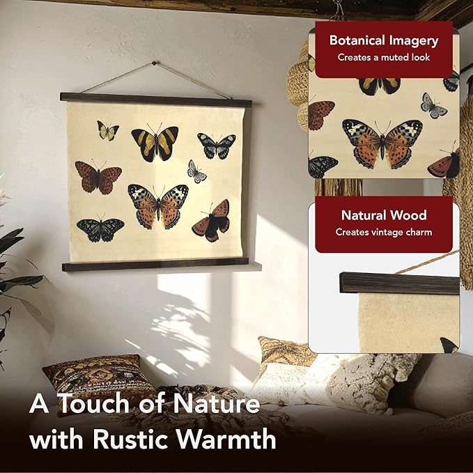 American Art Decor Butterflies Collage Tapestry Wall Art - Monarchs & Fritillaries by Heather Myers