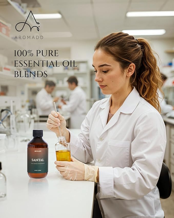 Hotel Scents Diffuser Oil Santal, Luxury Essential Oils for Waterless Diffuser, Aromatherapy Hotel Diffuser Oil for Home & Office, Long-Lasting Air Freshener - 6.76 fl oz (200 mL)
